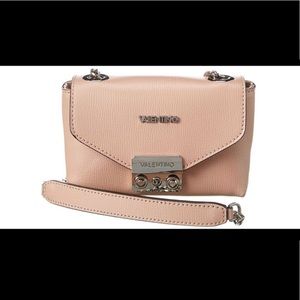 Pink Mario Valentino handbag w/ silver chain and hardware